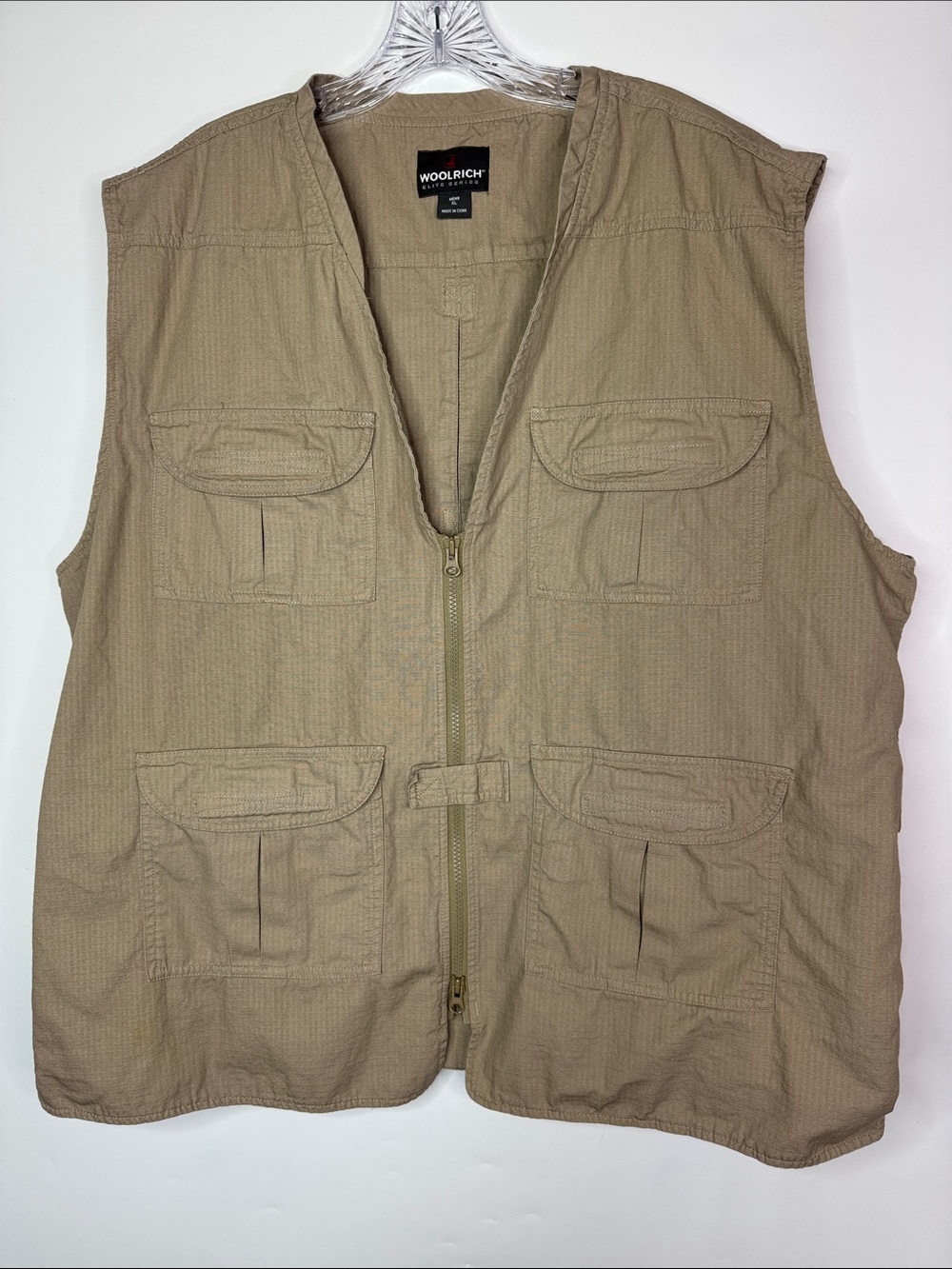 Woolrich Brown Cargo Fishing Safari Vest Size XL
